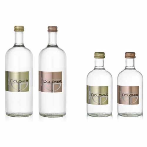 Wybór wód Dolomia nieskazitelnie czystych, w eleganckich butelkach