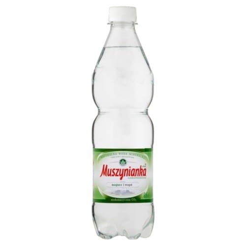 Plastikowa butelka wody niskonasyconej CO2 Muszynianka 0,6 litra