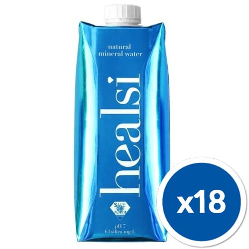 Skrzynka 18 kartonów wody Healsi. Healsi Turkus niegazowana woda w eleganckim opakowaniu kartonowym 500 ml