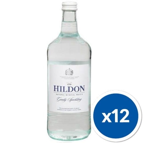 Zestaw 12 szklanych butelek wody gazowanej Hildon