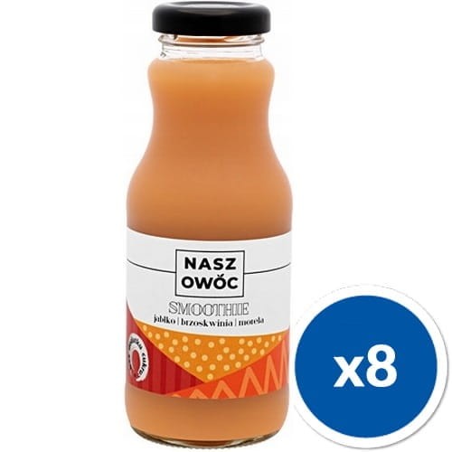 Nasz Owoc Jabłko Brzoskwinia Morela Smoothie 250 ml Szkło