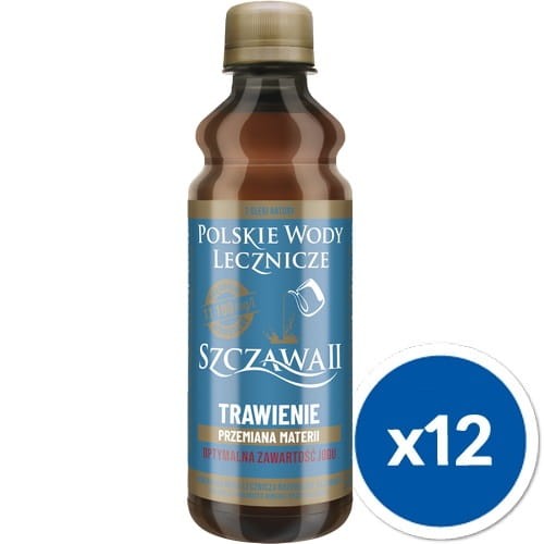 Skrzynka 12 butelek wody leczniczej Szczawa II 0,33 litra
