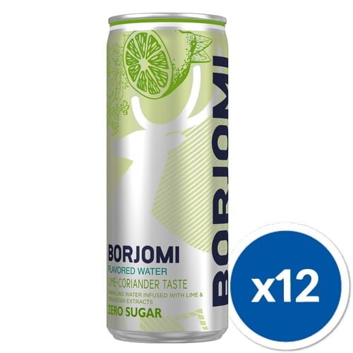 Borjomi 330 ml Naturalnie Gazowana puszka Limonka Kolendra x12