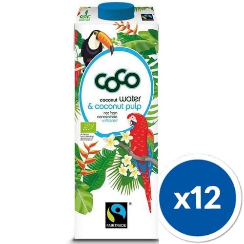 Woda kokosowa z miąższem COCO Dr Martins FAIR TRADE 1 litr w kartonie tetra pak