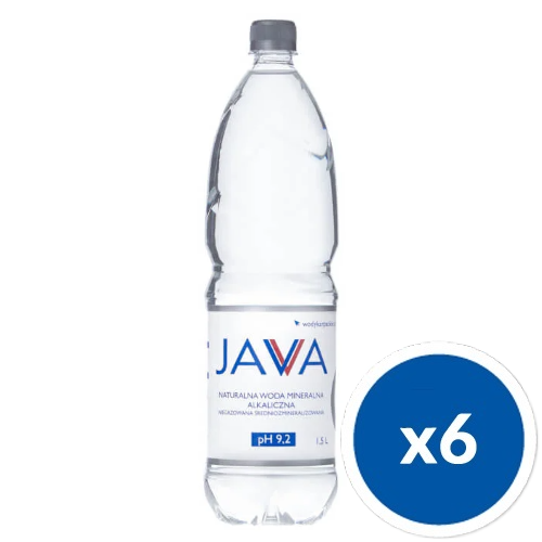 Java w plastikowej butelce 1500 ml jest pakowana w zgrzewkach po 6 butelek