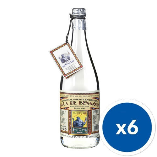 Agua de Benassal w szklanych butelkach o pojemności 1000 ml po 6 butelek w zestawie
