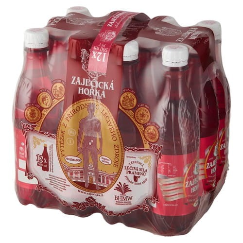 Zajecicka Horka pakowana jest w zestawach po 12 plastikowych butelek