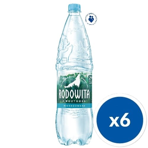 Zgrzewka plastikowych butelek wody niegazowanej Rodowita 1,5 litra