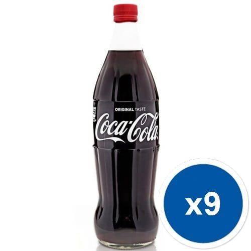 Coca Cola 1000 ml Napój Szkło x9