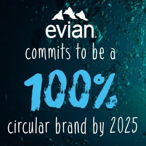 Butelki Evian będą do 2025 w 100% stworzone z recyclingowanego plastiku