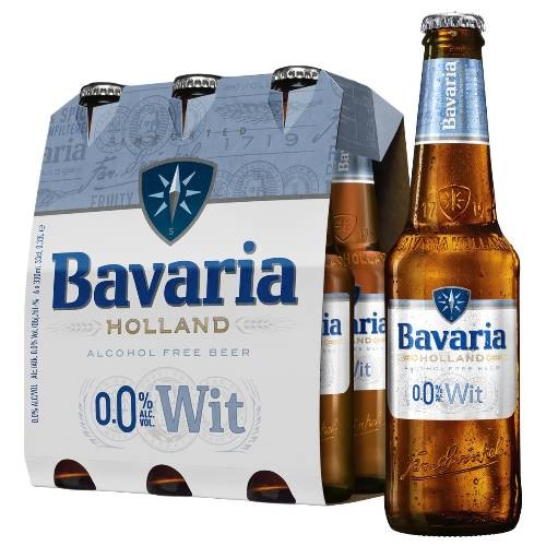 W zestawie znajduje się 6 butelek piwa bezalkoholowego Bavaria Wit Free 330 ml