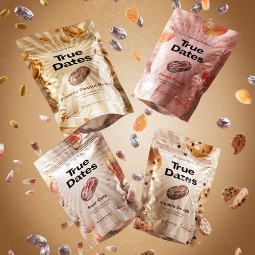 True Dates to innowacyjne daktyle o różnych smakach łączące naturalną słodycz daktyli z nieodpartymi smakami ulubionych klasycznych słodyczy