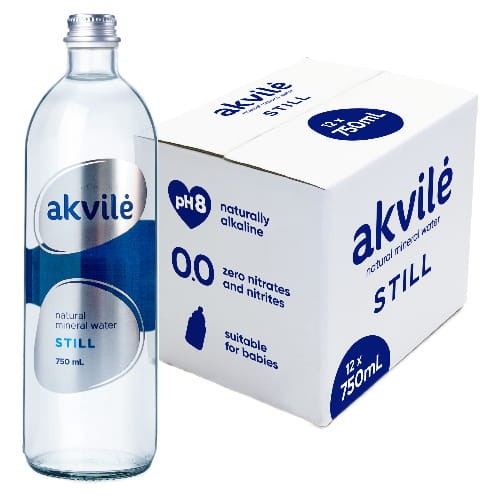 Woda Akvile 750 ml pakowana jest w zgrzewki po 12 sztuk.