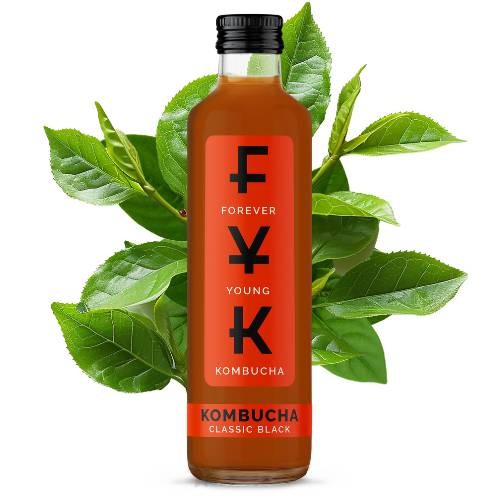 Foverer Young Kombucha o smaku czarnej herbaty to napój herbaciany z naturalnej fermentacji, bogaty w probiotyki, kwasy organiczne, enzymy trawienne i antyoksydanty.