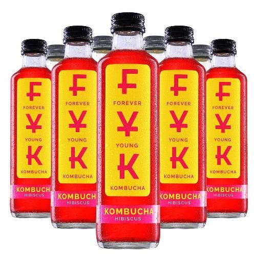 W zgrzewce znajduje się 9 szklanych butelek napoju Forever Young Kombucha 250 ml