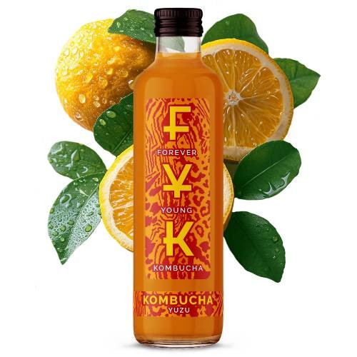 Foverer Young Kombucha to napój herbaciany z naturalnej fermentacji, bogaty w probiotyki, kwasy organiczne, enzymy trawienne i antyoksydanty.