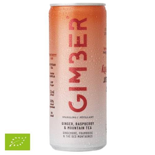 Gimber BIO Raspberry & Mountain Tea 250 ml puszka x12