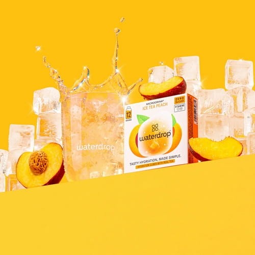 Waterdrop Microdrink Ice Tea Peach to bezcukrowy microdrink o smaku brzoskwini z delikatną nutą herbaty, który w prosty sposób zamienia wodę w orzeźwiający napój.