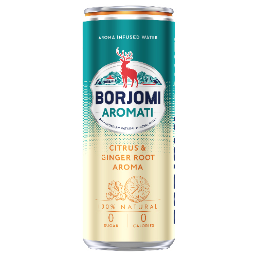 Borjomi Aromati Cytrusy Imbir 330 ml puszka x12