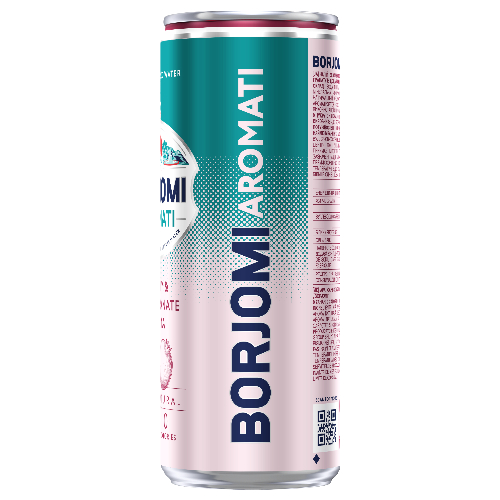 Borjomi Aromati Wiśnia Granat 330 ml to gazowana woda smakowa na bazie naturalnej wody mineralnej.