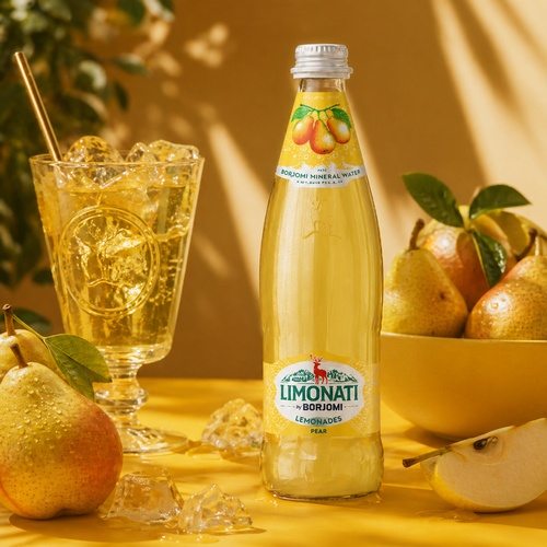 Borjomi Limonati Pear to naturalna gruzińska lemoniada o bogatym smaku wyselekcjonowanych gruszek.