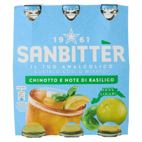 San Pellegrino Sanbitter Ligure 200 ml to włoski aperitif bezalkoholowy z chinotto i nutą bazylii.