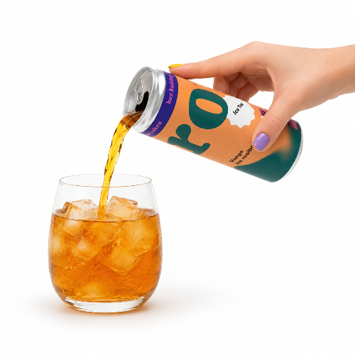 Lekko gazowany napój BIO na bazie organicznego rooibosa, o smaku mango z nutą brzoskwini i cytryny.
