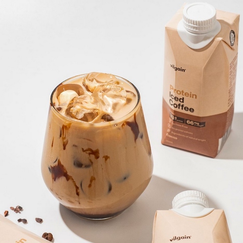 VILGAIN Protein Iced Coffee Karmelowe Latte łączy mleczną kremowość z wyrazistym smakiem kawy Robusta.